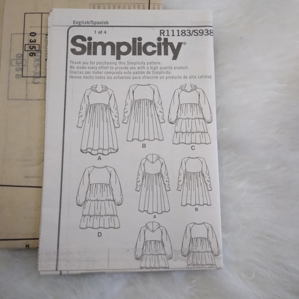SIMPLICITY R11183 Sz XS-XL Misses' Sweatshirt Dresses In Variarions EASY